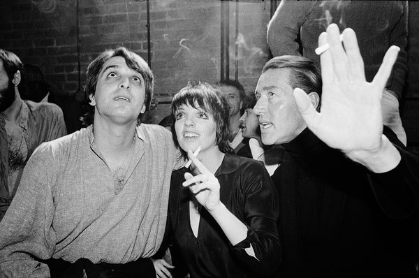 Studio 54 Going to Jail Party (Mark Gero, Liza Minelli and Halston attend a “going away party” for Steve Rubell before he was about to serve his prison term for tax evasion, on February 3, 1980 at Studio 54 in New York City) by Sonia Moskowitz: Mark Gero, Liza Minnelli and Halston at a going-away party for Steve Rubell at Studio 54, New York, February 3, 1980